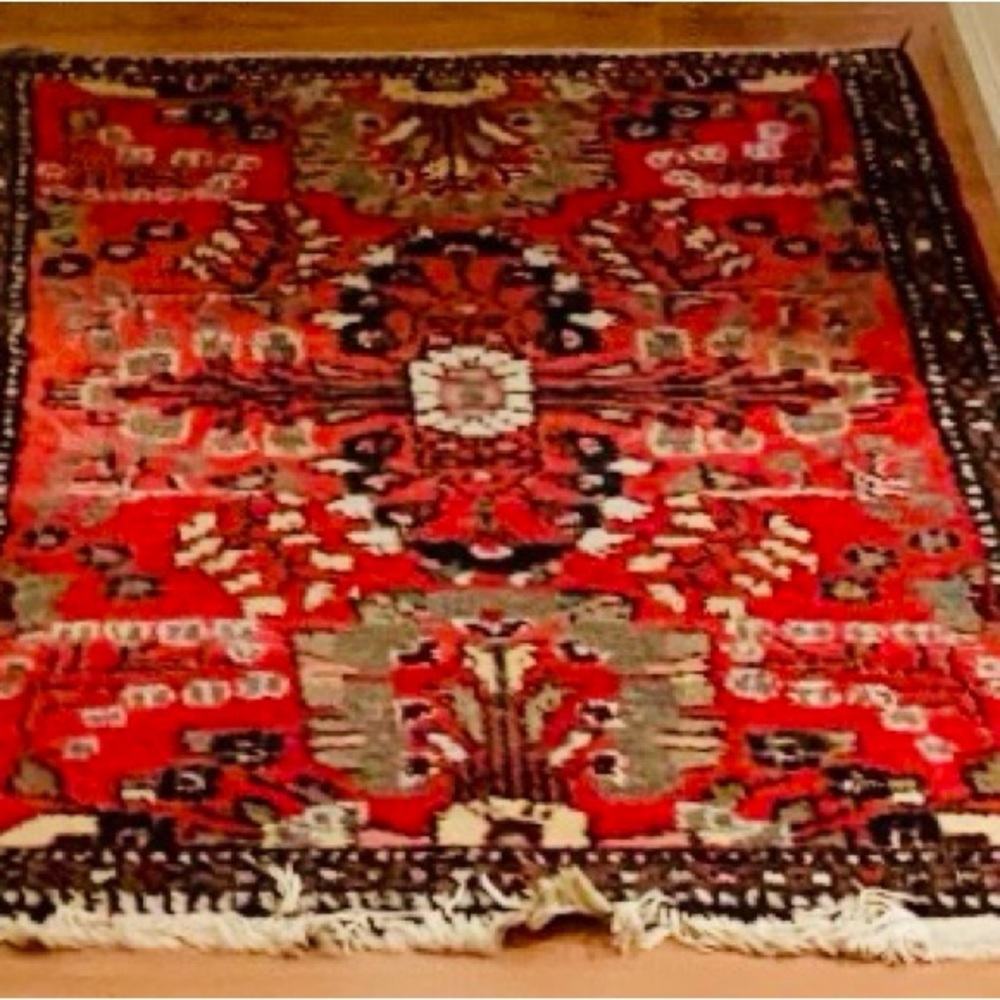 RARE VINTAGE RUG HANDMADE HAND-KNOTTED Persian wool